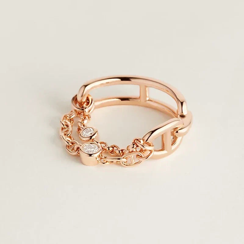 18K Chaine D'Ancre Chaos Hermes Ring