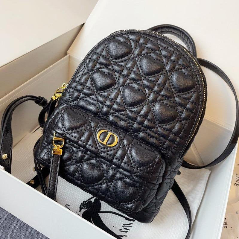 DIOR SMALL BACKPACK BLACK CANNAGE LAMBSKIN