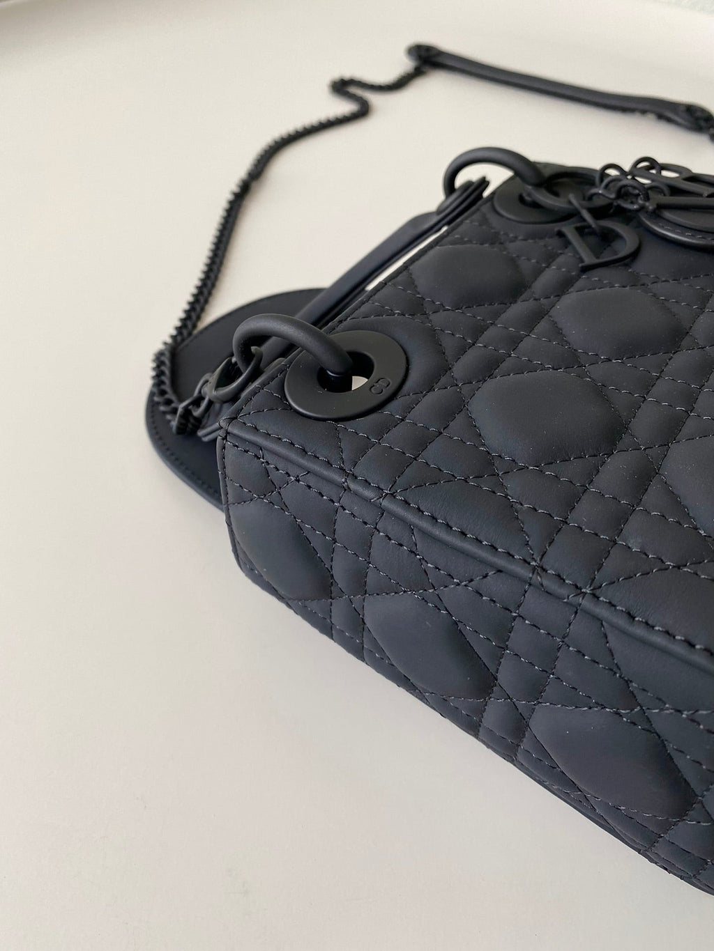 DIOR MINI LADY 17 MY ABC ALL BLACK LAMBSKIN