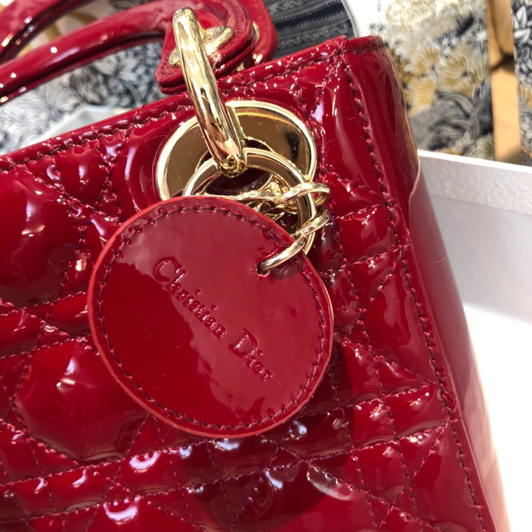 DIOR MINI LADY 17 MY ABC RED CALFSKIN