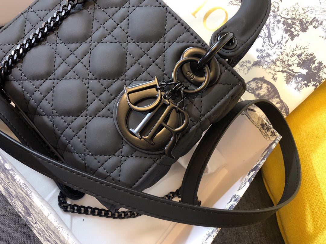 DIOR MINI LADY 17 BAG IN BLACK CALFSKIN