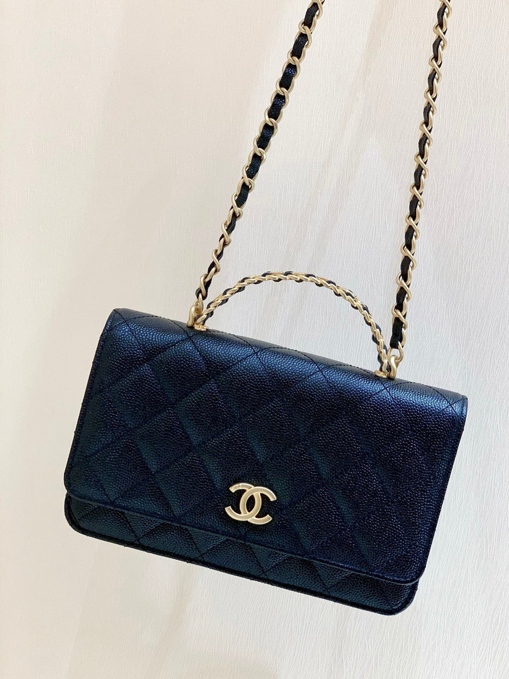 CHANEL 25S BLACK BAG IN 19 CAVIAR LEATHER