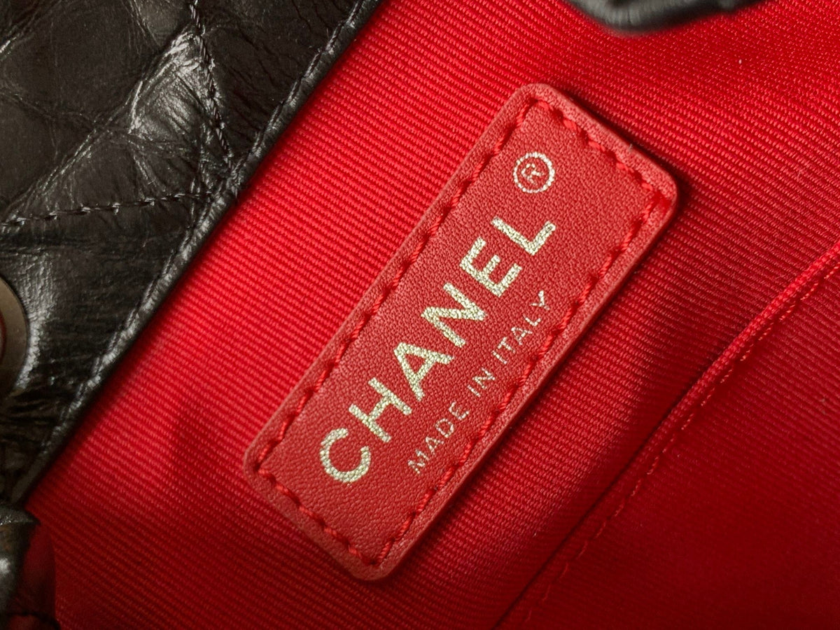 CHANEL 25S GRABRIELLE BACKPACK 24 CM IN BLACK LAMBSKIN