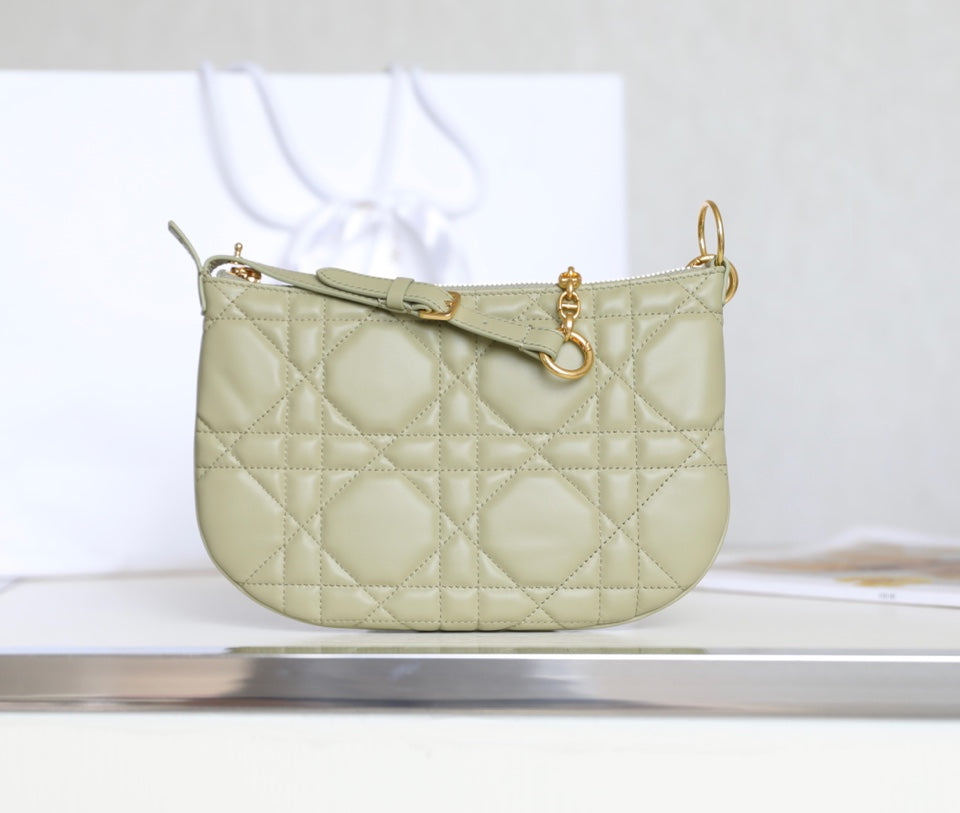 DIOR MINI CARO BAG 25 IN BEIGE LAMBSKIN