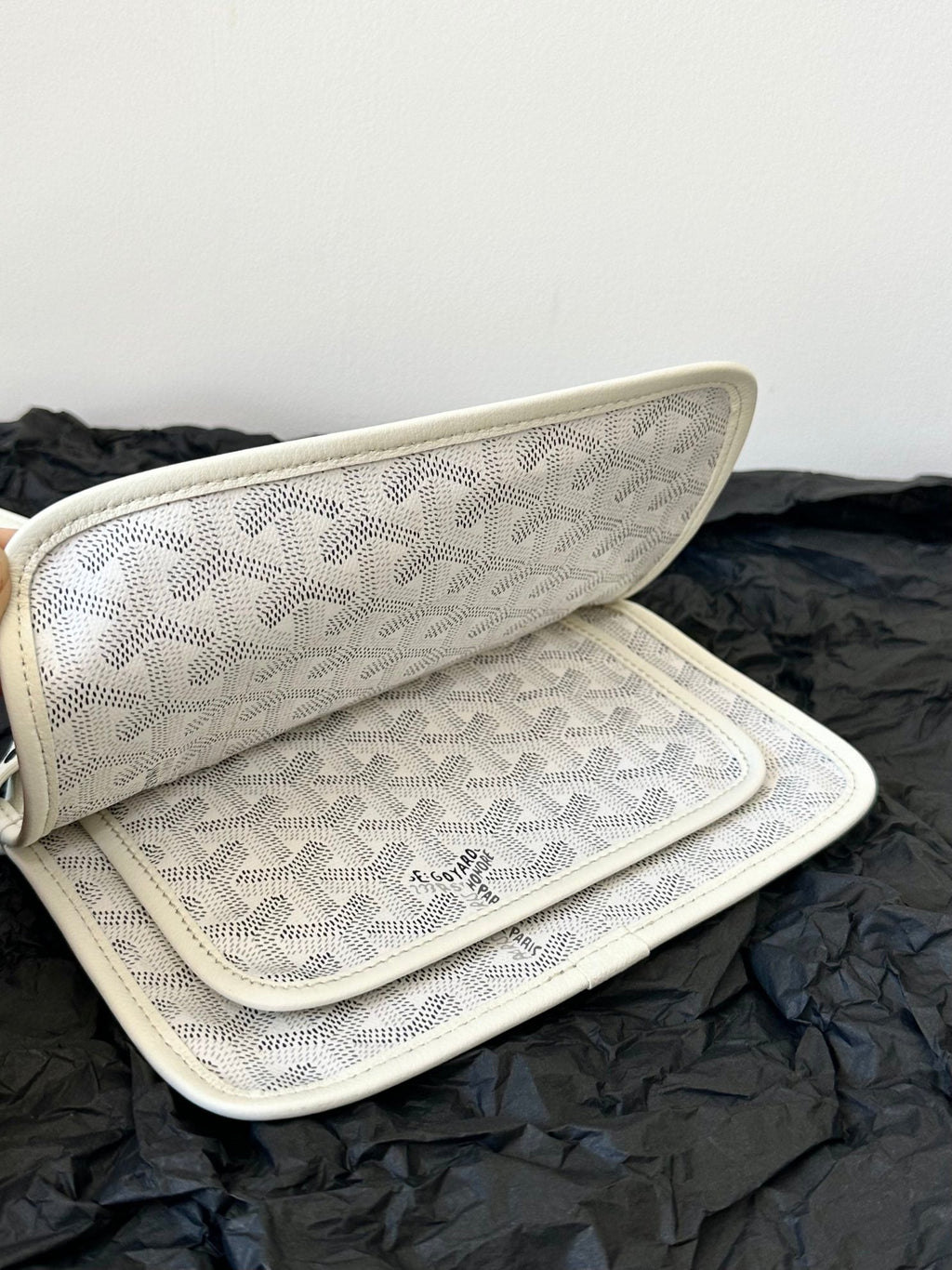 PLUMET POCKET WALLET 20 IN WHITE GOYARDINE CANVAS AND LAMBSKIN TRIM