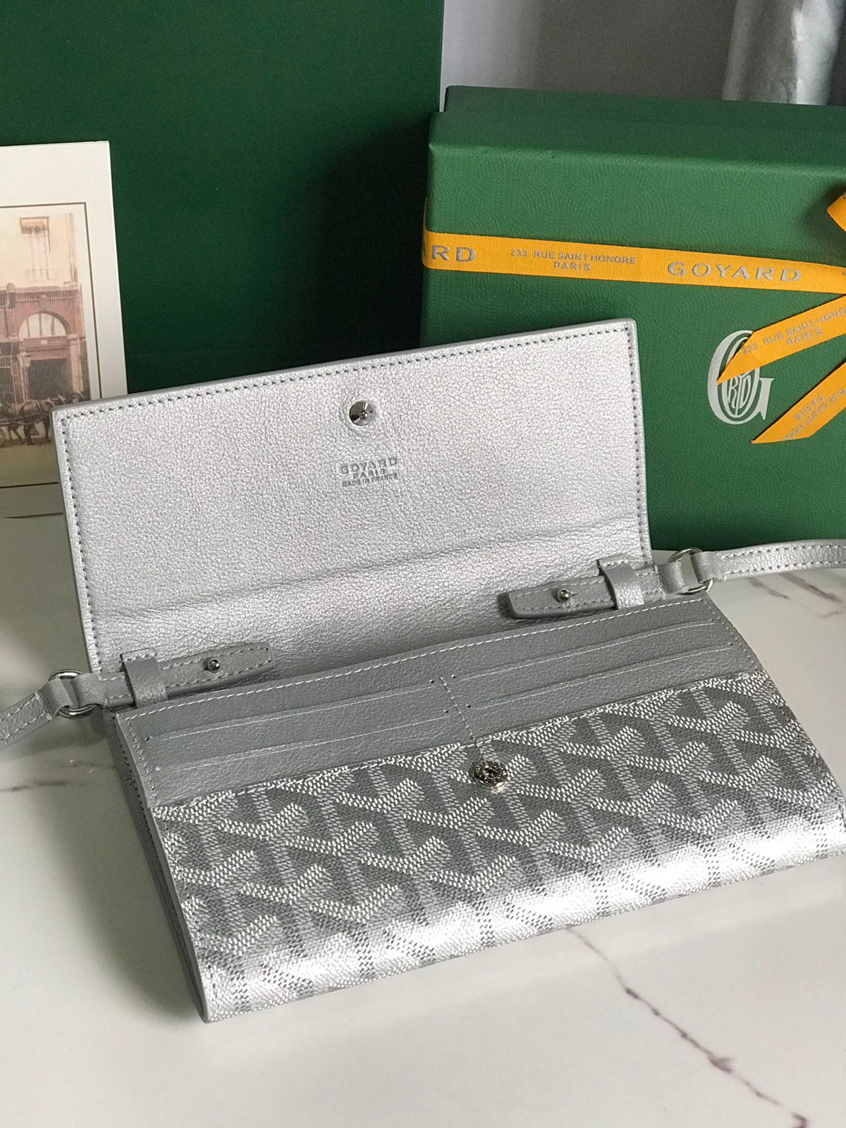 VARENNE CONTINENTAL WALLET 19 IN GRAY GOYARDINE CANVAS