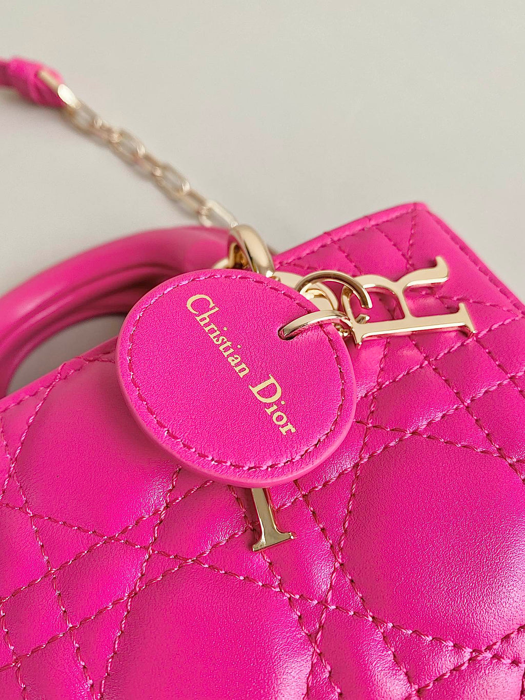DIOR MINI D-JOY BAG 17 IN HOT PINK LAMBSKIN