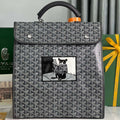 SAINT LÉGER BACKPACK 35 IN BLACK GOYARDINE CANVAS AND CALFSKIN WITH CARTOON PATCH