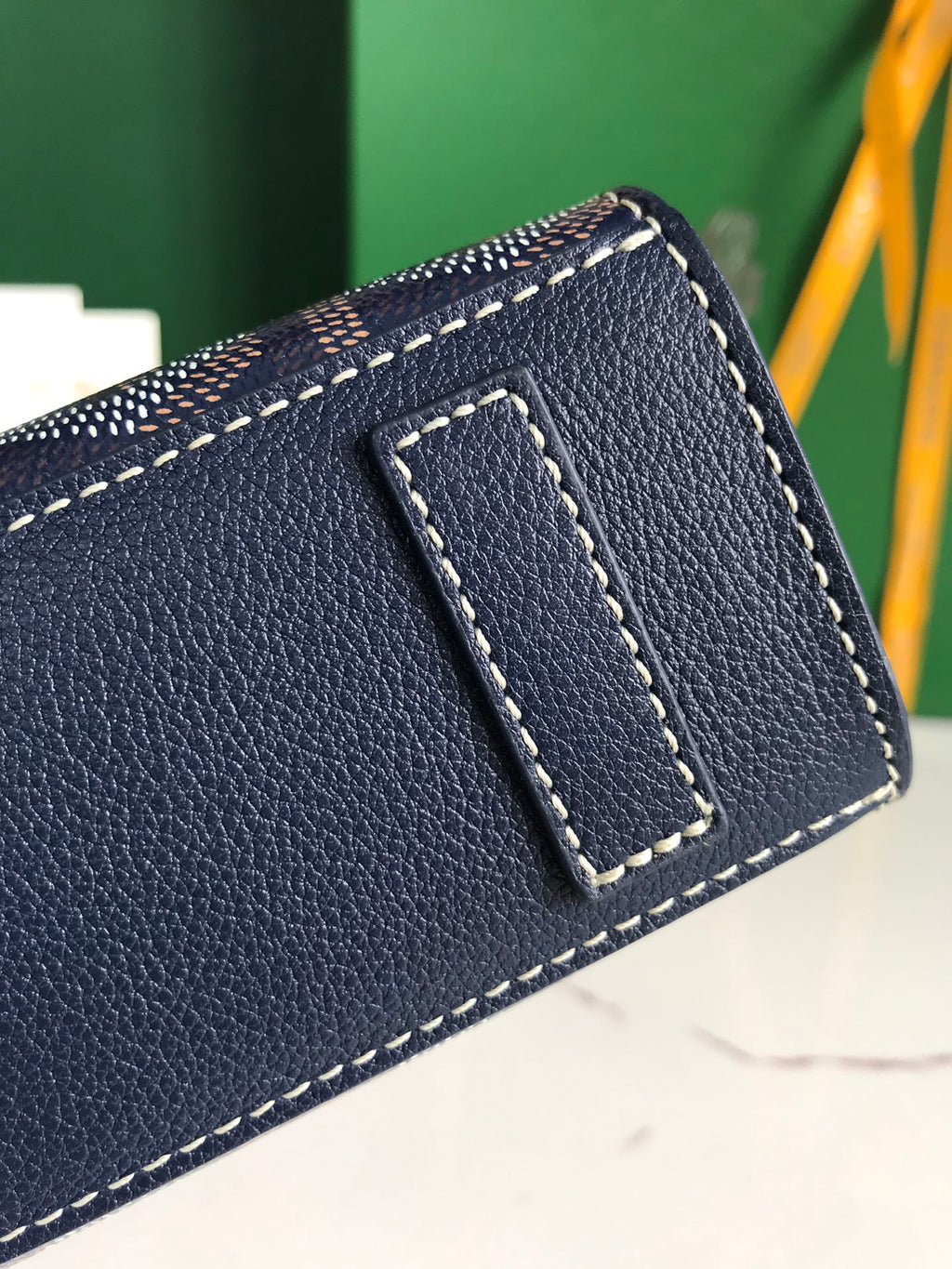 ROUETTE STRUCTURÉ MINI BAG 21 IN NAVY BLUE GOYARDINE CANVAS AND CALFSKIN