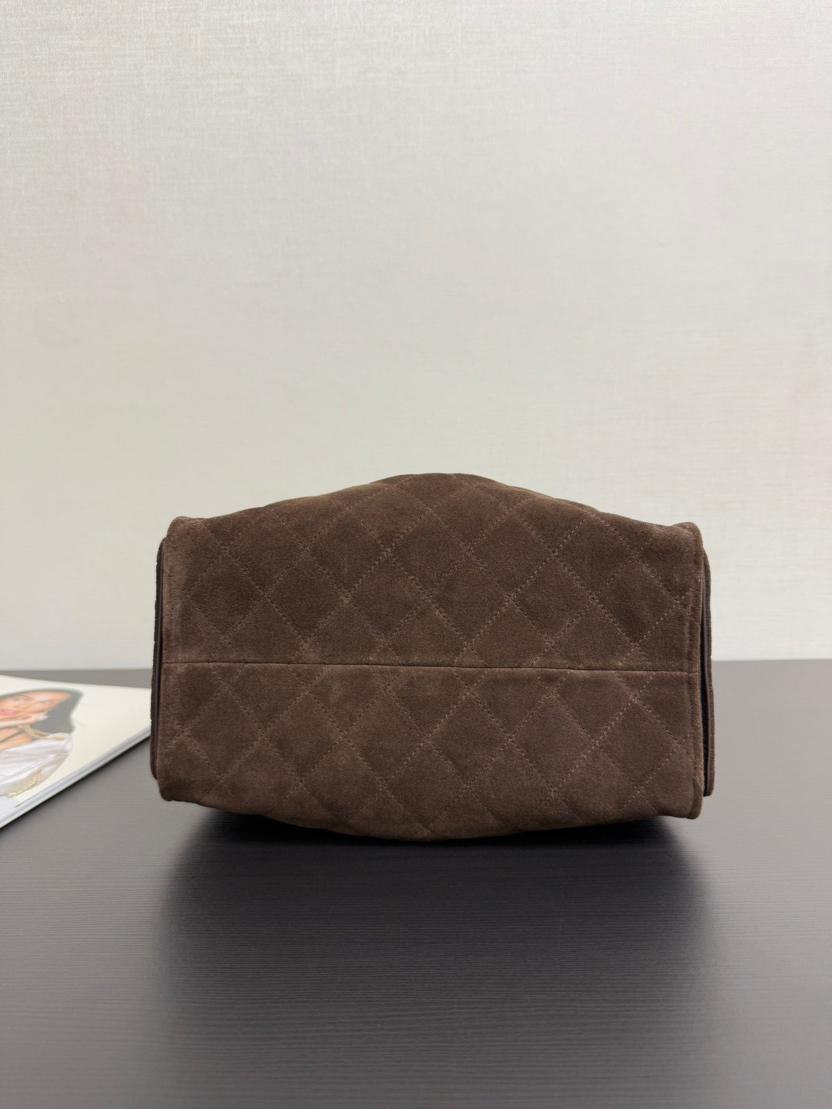 CHANEL 25S HOBO BAG 30 CM IN DARK BROWN SUEDE WITH GOLD HARDWARE
