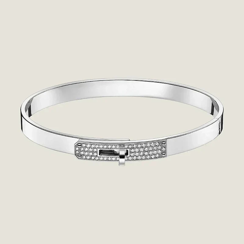 18K Kelly Small Model Diamond Hermes Bracelet