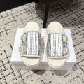 DIOR ADJUSTABLE STRAP SANDALS 25S 50 MM IN CREAM GREY FABRIC MIX WHITE CALFSKIN STYLE 3