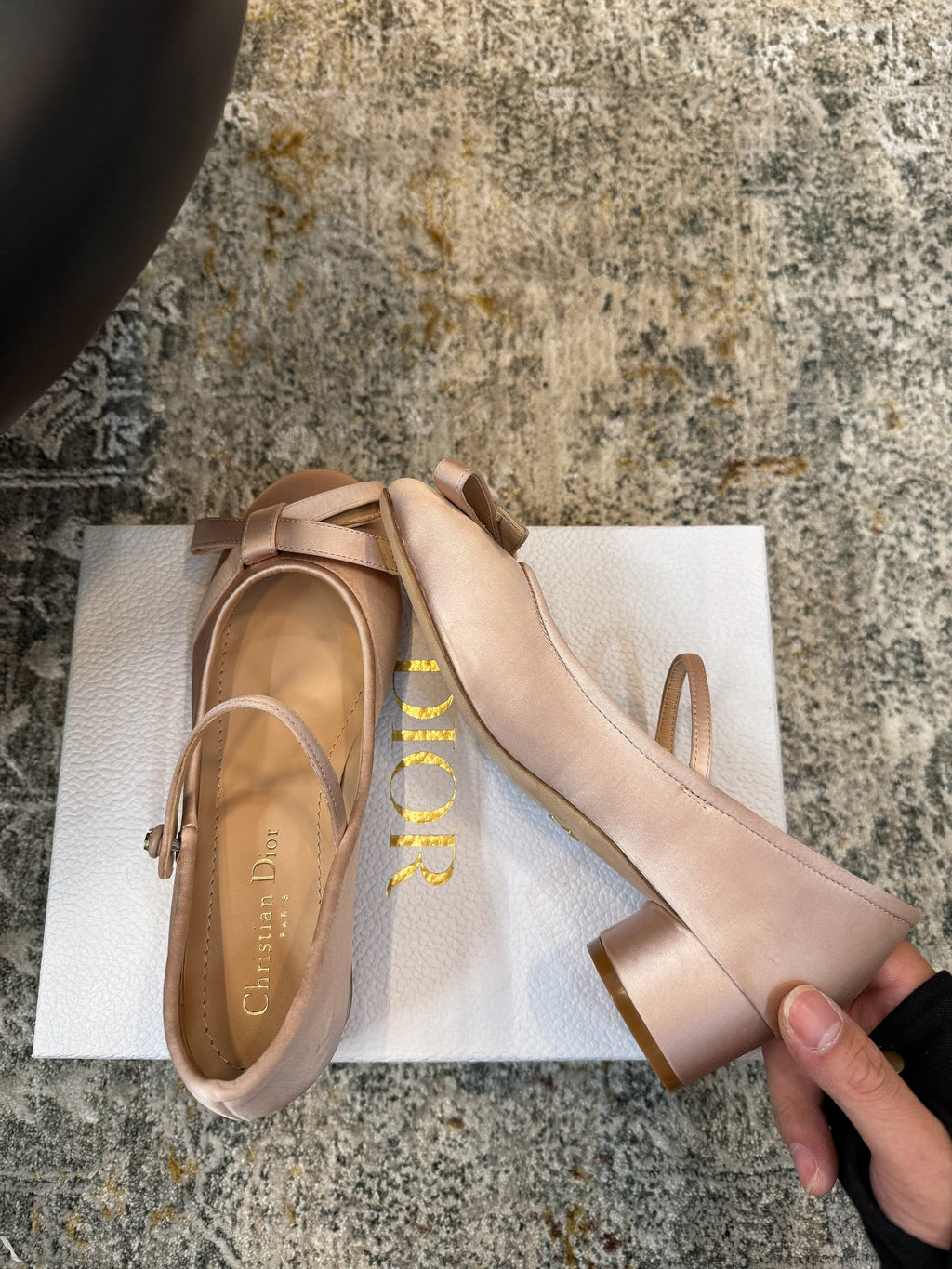 DIOR 25S LOVELY‑D BALLET FLAT 45MM IN NUDE SATIN