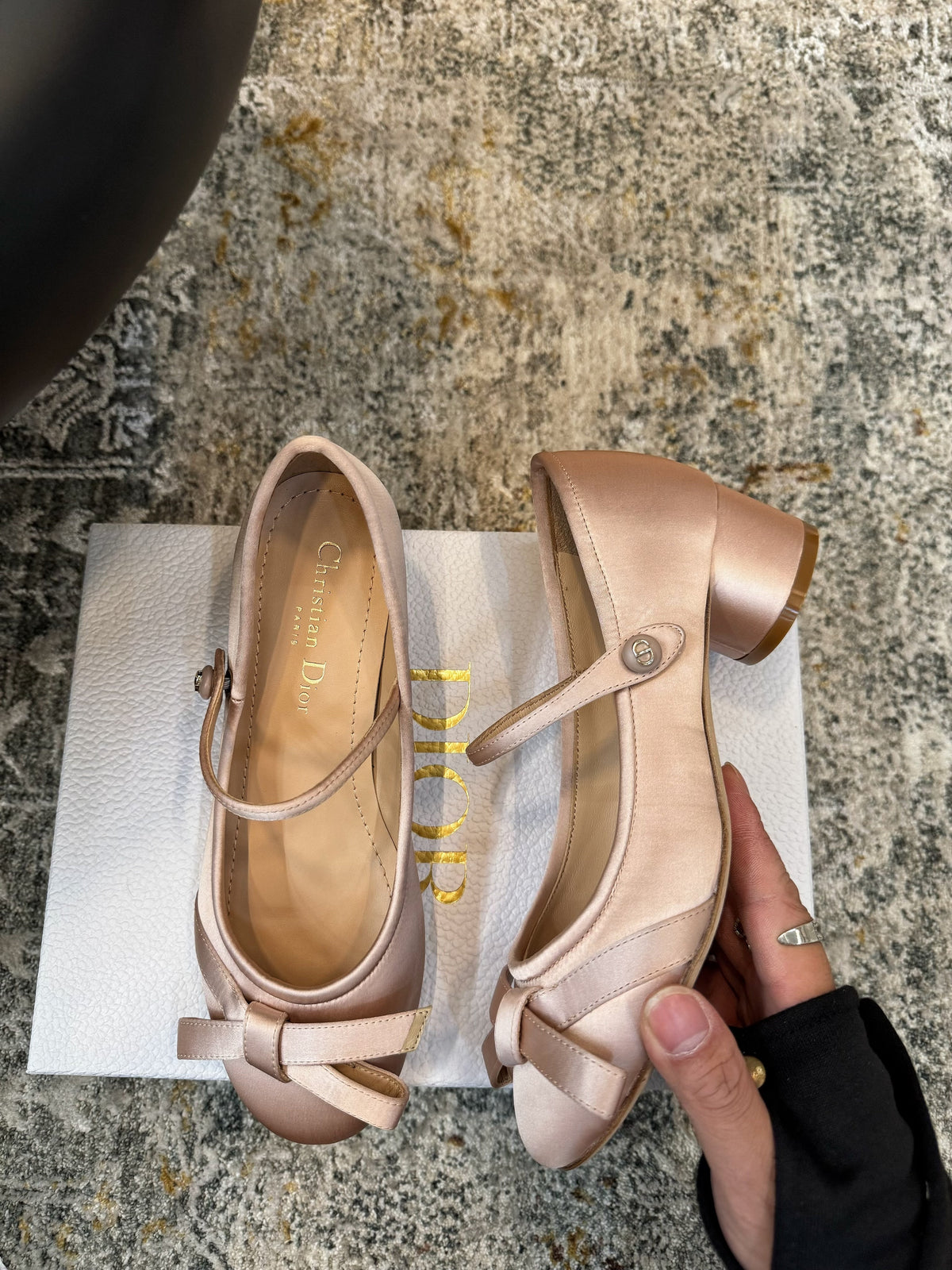DIOR 25S LOVELY‑D BALLET FLAT 45MM IN NUDE SATIN