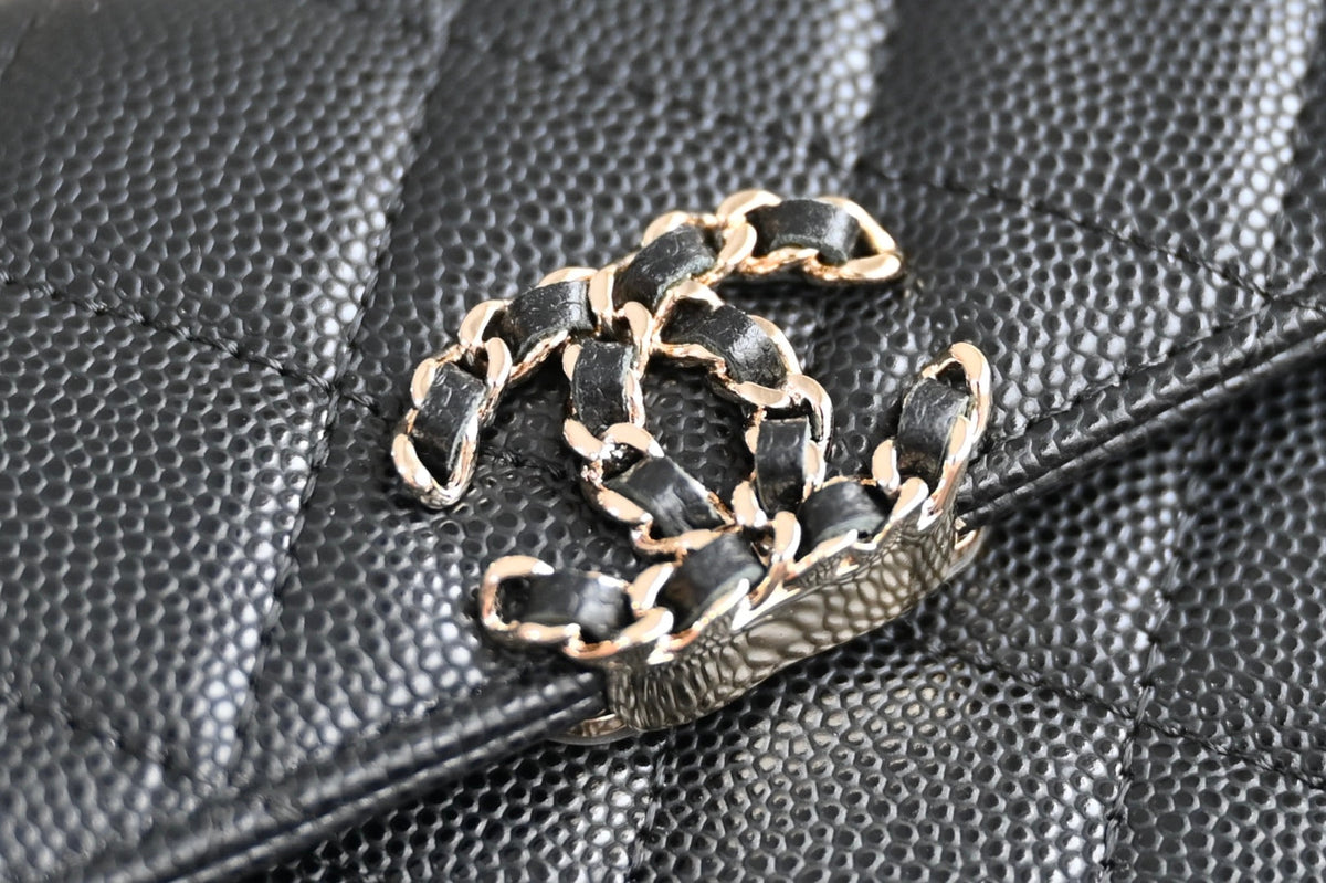 CHANEL 25S KELLY 14.5 CM IN BLACK LAMBSKIN