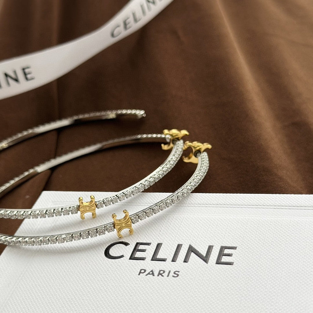 18K Celine Gourmette Crystals Earring