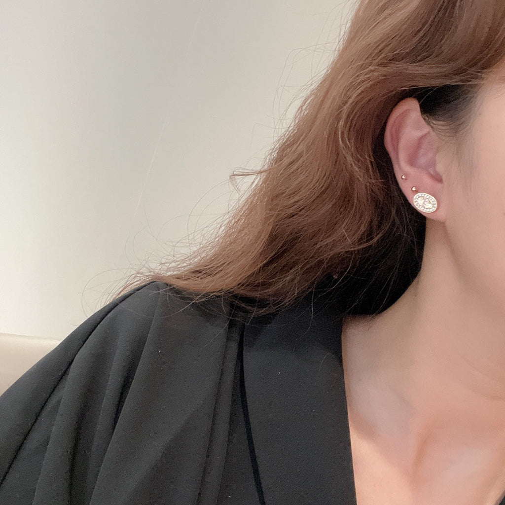 18K Mini Farandole Diamond Hermes Earrings