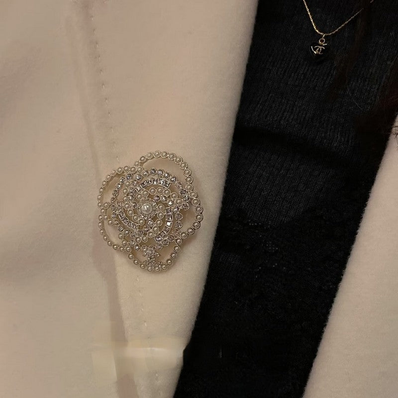 18K  Chanel Camellia Pearl Brooch