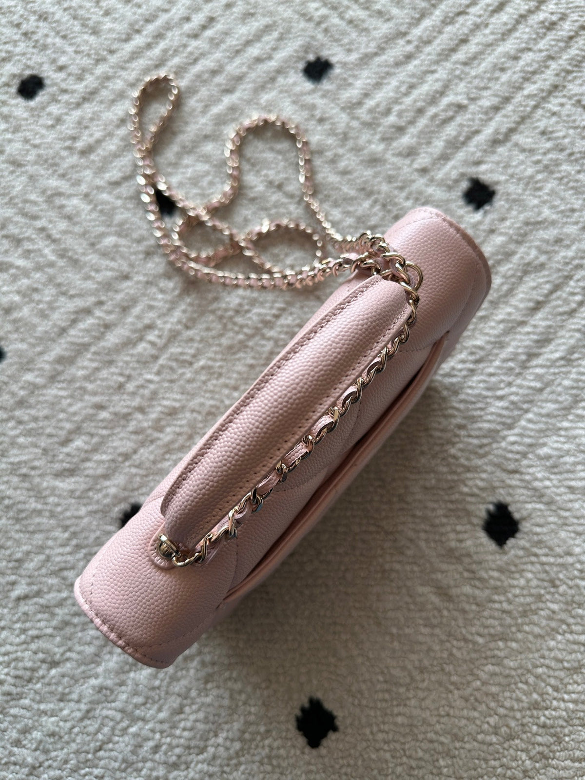 CHANEL 25S MINI FLAP BAG 19 IN LIGHT PINK CAVIAR LEATHER