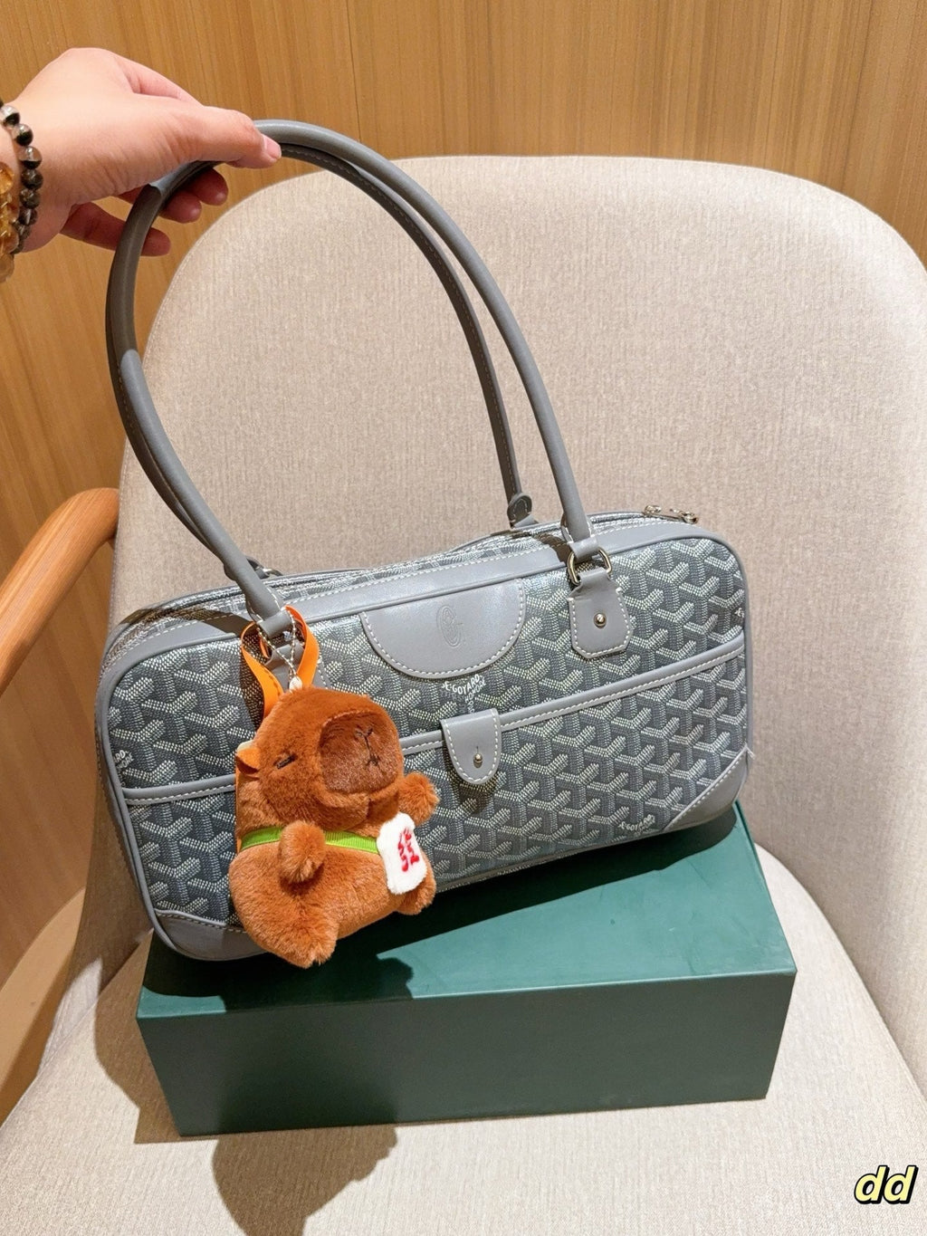 SAINT MARTIN BAG 35 IN GREY GOYARDINE CANVAS AND CALFSKIN