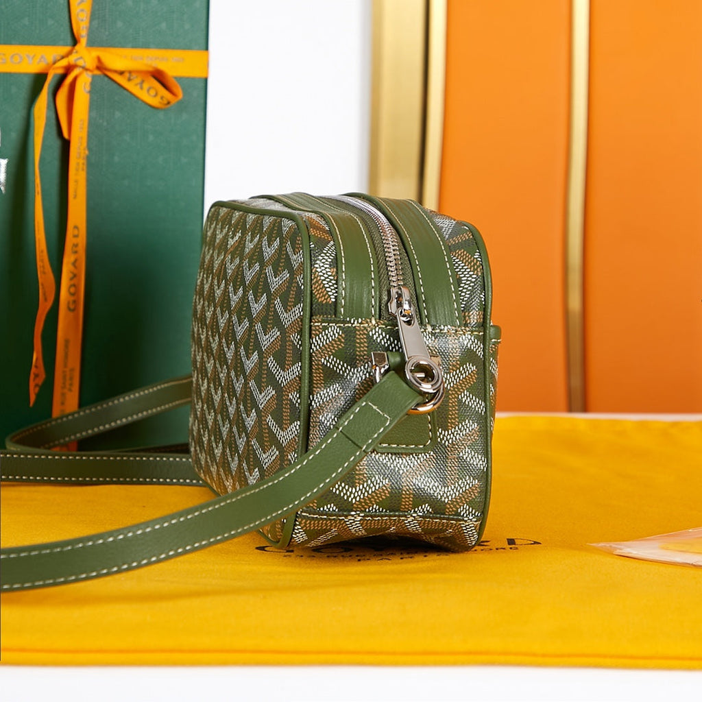 CAP-VERT PM BAG 22 IN WOODLAND GREEN GOYARDINE CANVAS