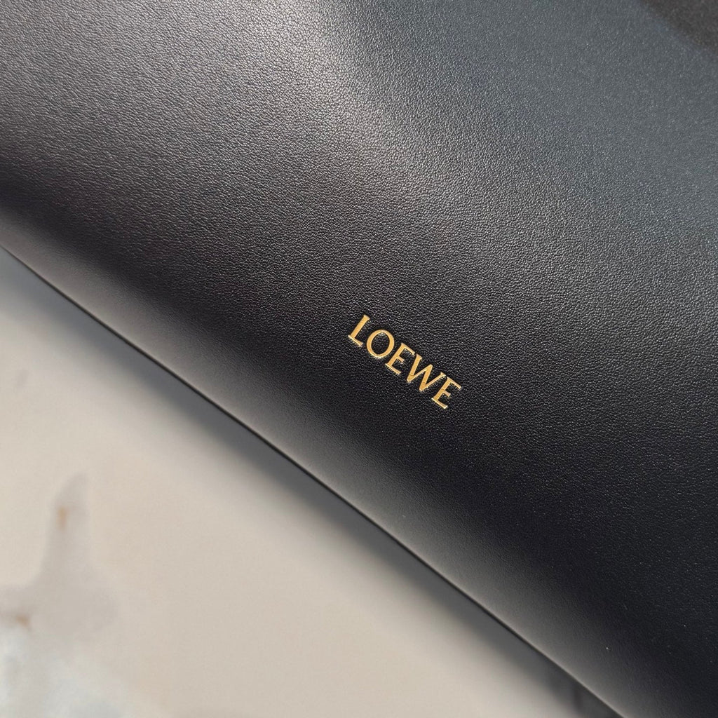 LOEWE 25S LARGE MADRID BAG 33 IN BLACK CALFSKIN GOLD HARDWARE