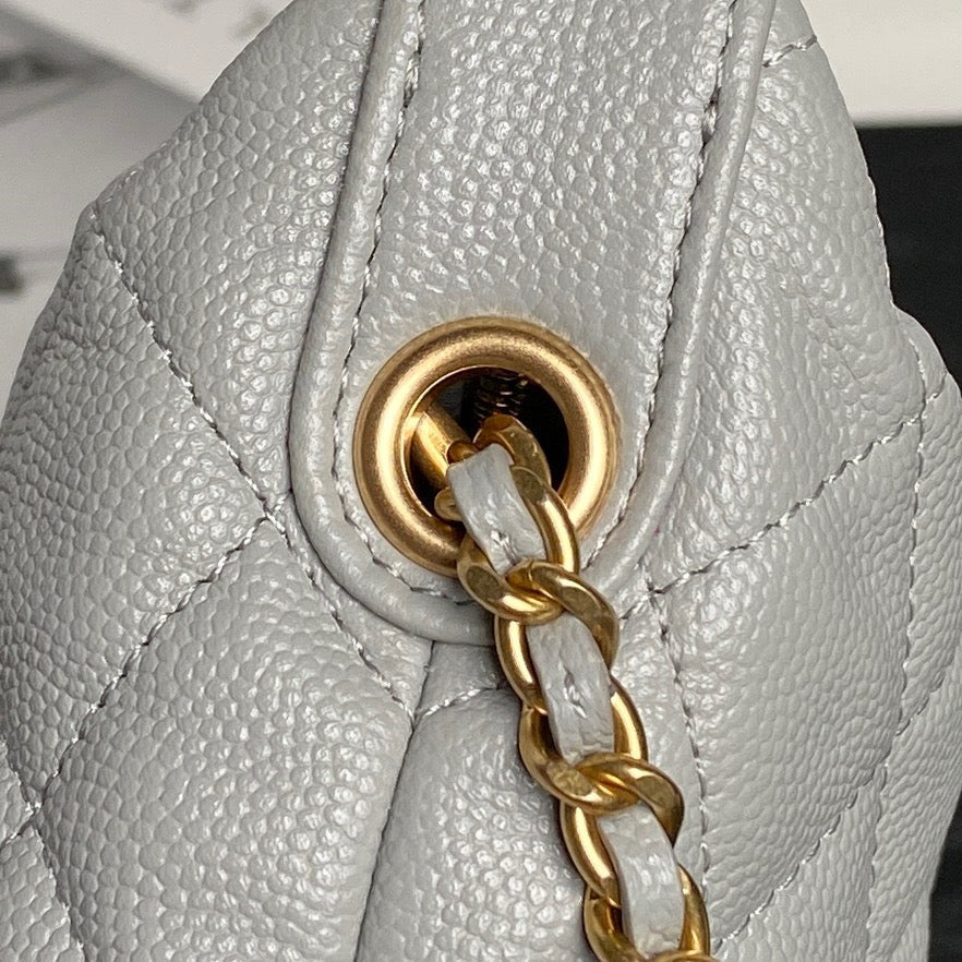 CHANEL 25S HOBO BAG 22 IN GREY CAVIAR LEATHER