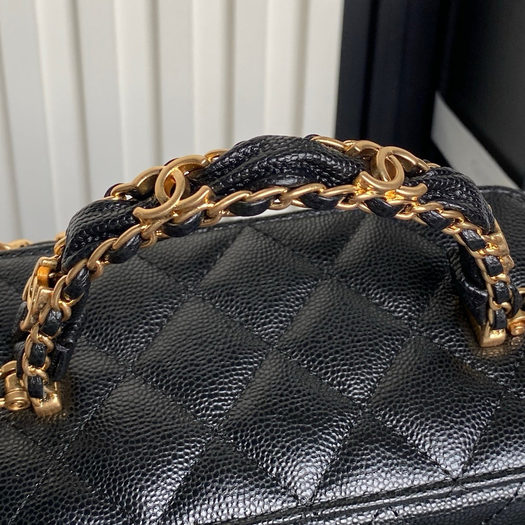 CHANEL 25S VANITY CASE BAG 19 IN BLACK CALFSKIN GOLD HARDWARE