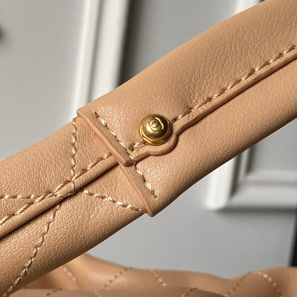 CHANEL 25S HOBO BAG 45 IN WARM SAND BEIGE LAMBSKIN