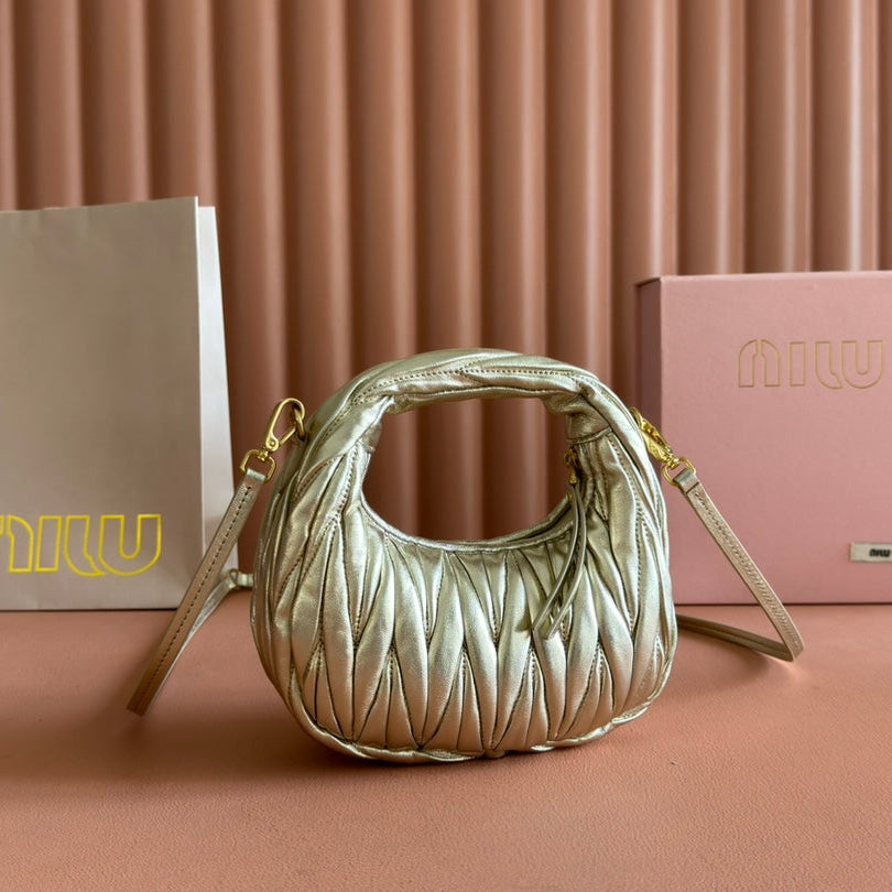 WANDER MATELASSÉ NAPPA MINI BAG 18 IN GOLDEN LAMBSKIN