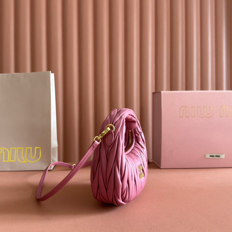 WANDER MATELASSÉ NAPPA MINI BAG 18 IN LIGHT PLUM LAMBSKIN