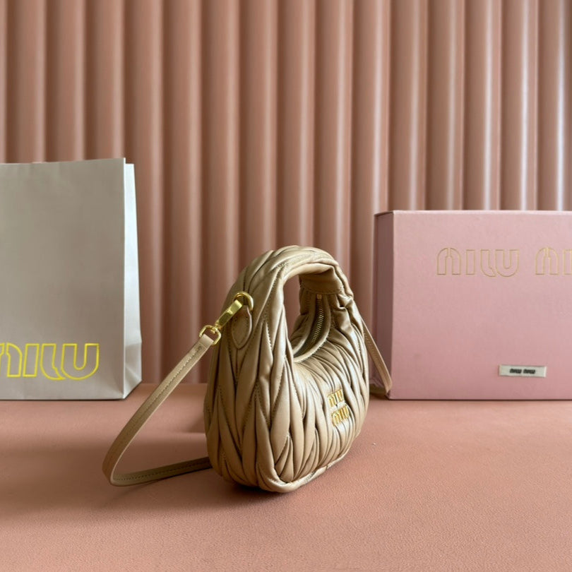WANDER MATELASSÉ NAPPA MINI BAG 18 IN CARAMEL LAMBSKIN