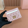 MATELASSÉ NAPPA LEATHER CARD HOLDER LIGHT PINK