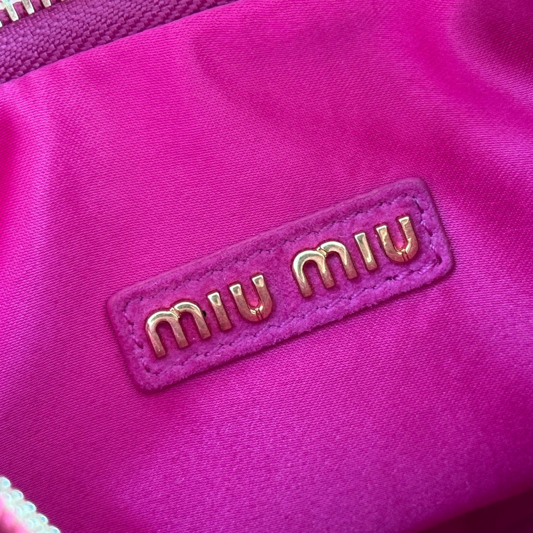 MIU MIU SUEDE HANDBAG 23 DEEP FUCHSIA