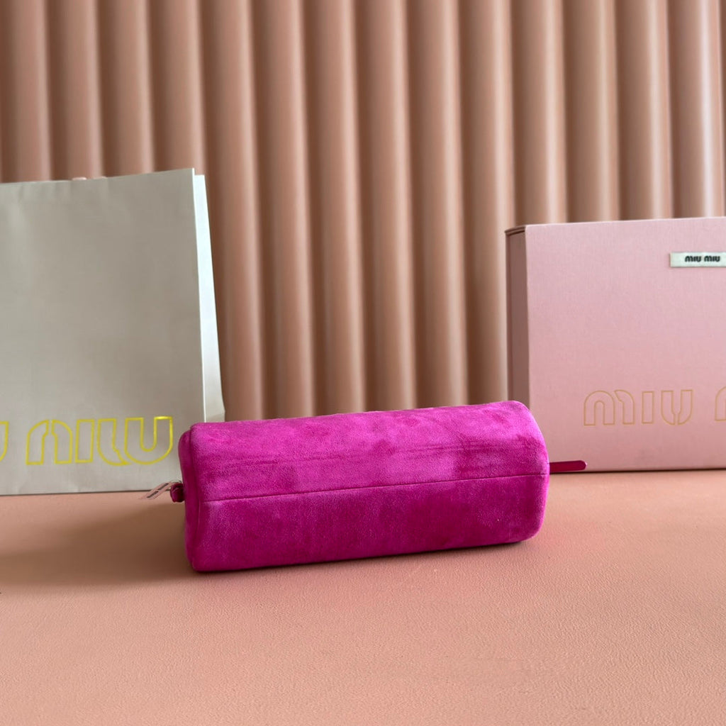 SUEDE BAG 22 FUCHSIA GOLD HARDWARE