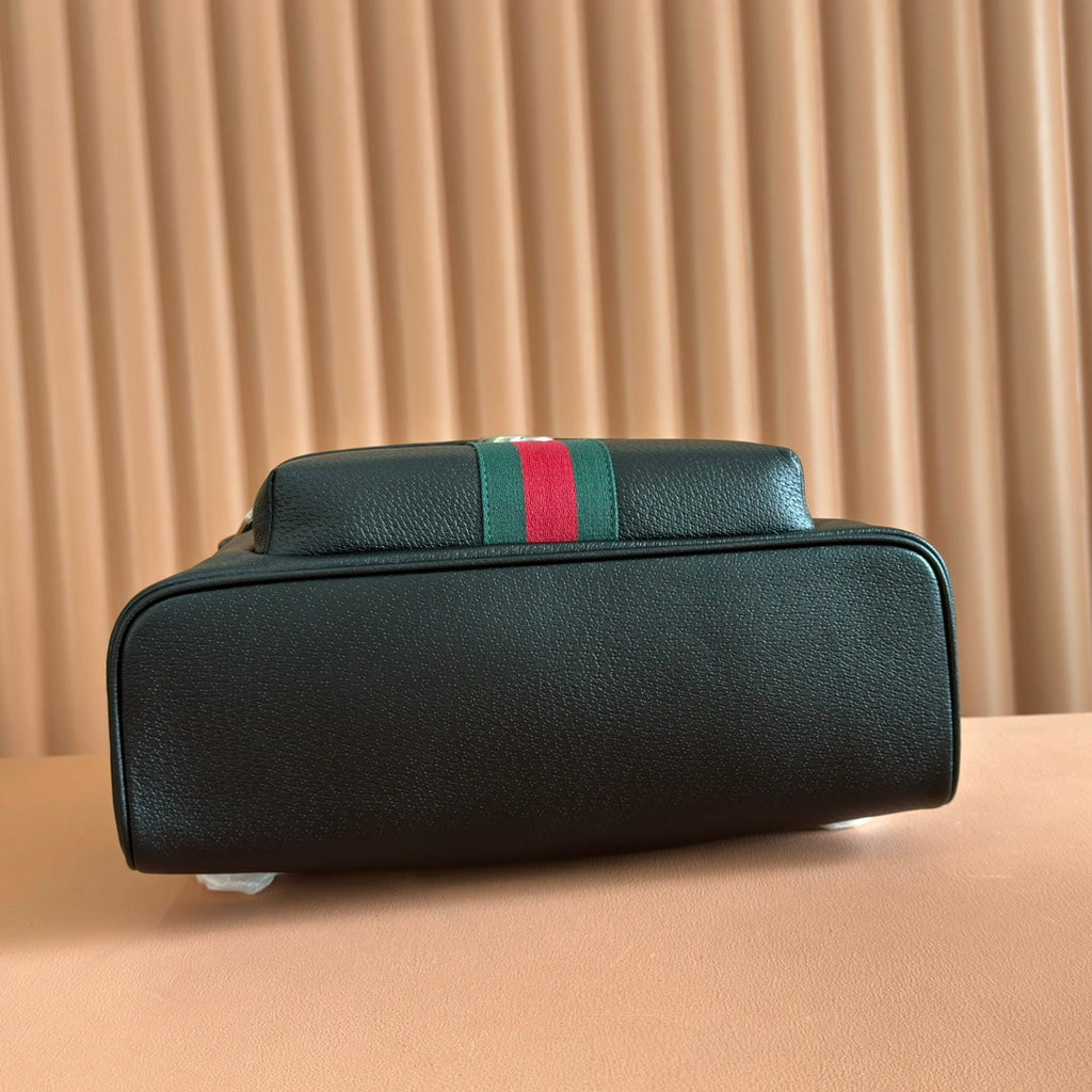 GUCCI 25S OPHIDIA MEDIUM BACKPACK 41 BLACK IN CALFSKIN