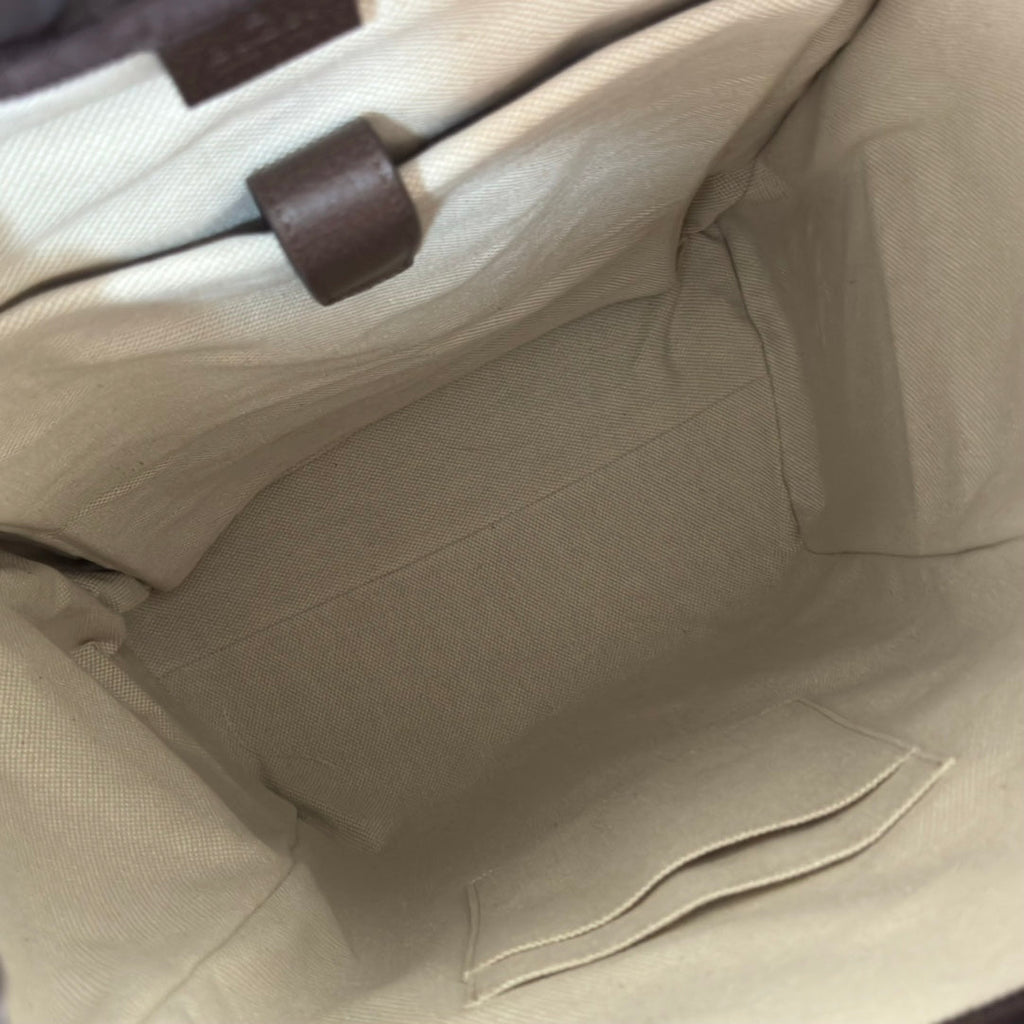 GUCCI 25S OPHIDIA MEDIUM BACKPACK 40 CM IN DARK BEIGE MIX BROWN CALFSKIN