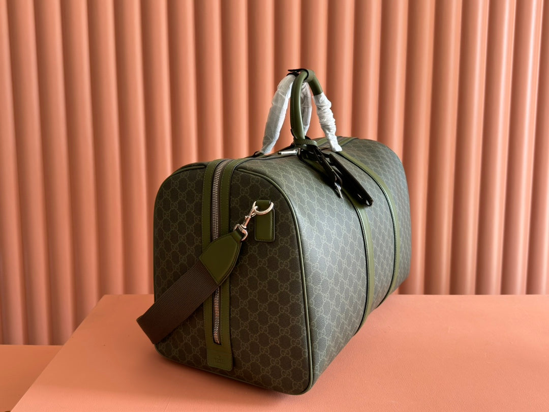 GUCCI 25S OPHIDIA MEDIUM BAG 52 CM IN MOSS GREEN CALFSKIN