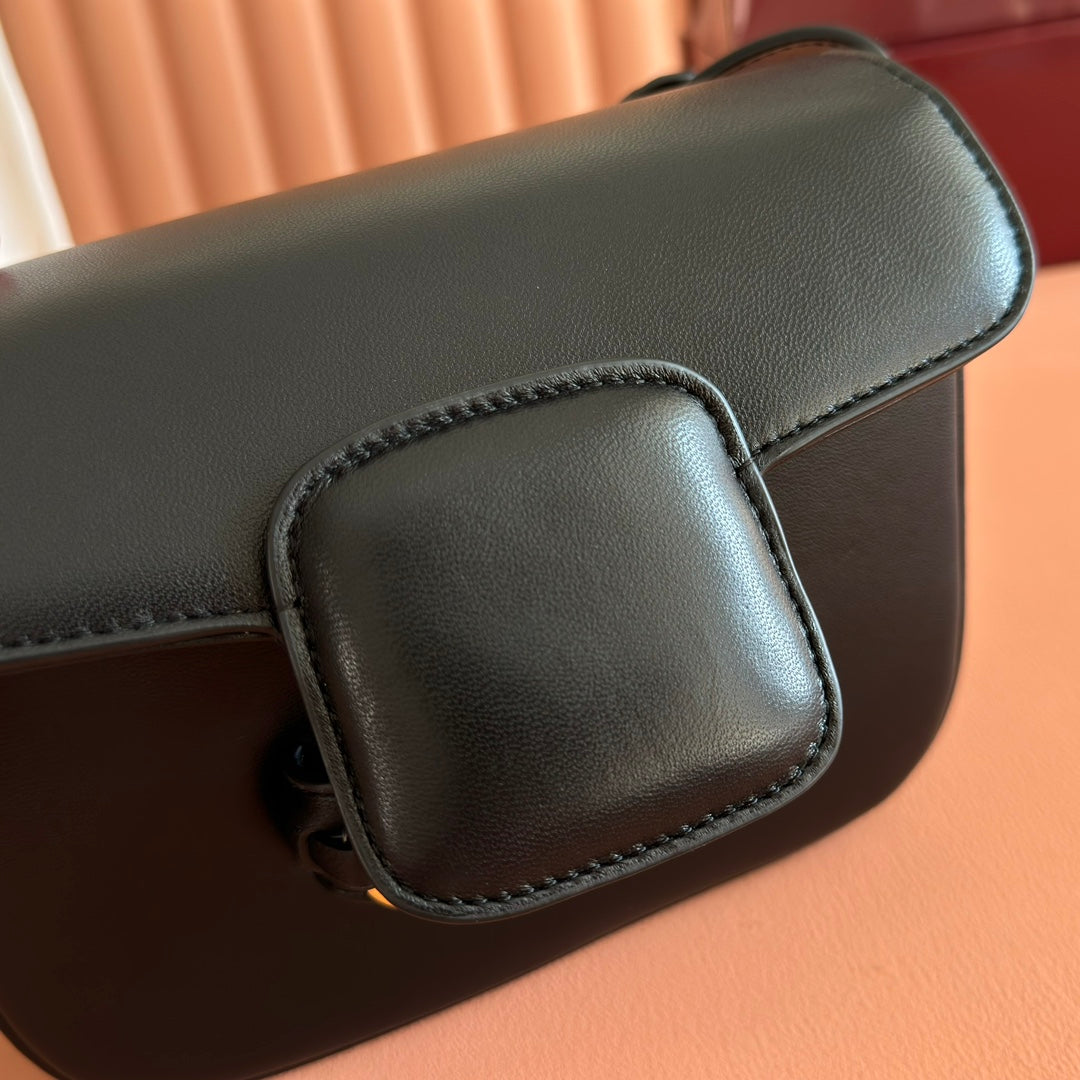 GUCCI 25S HORSEBIT 1955 MINI BAG 20 CM IN BLACK CALFSKIN WITH GOLD HARDWARE