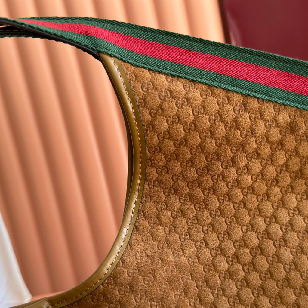 GUCCI 25S GIGLIO LARGE TOTE BAG 60 CM IN BROWN CANVAS
