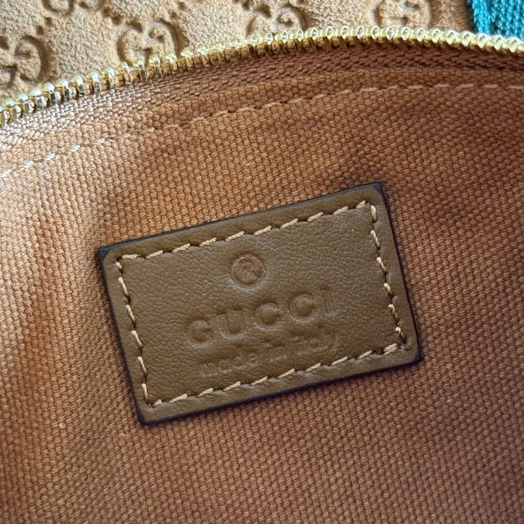 GUCCI 25S GIGLIO LARGE TOTE BAG 25 CM IN BROWN CANVAS