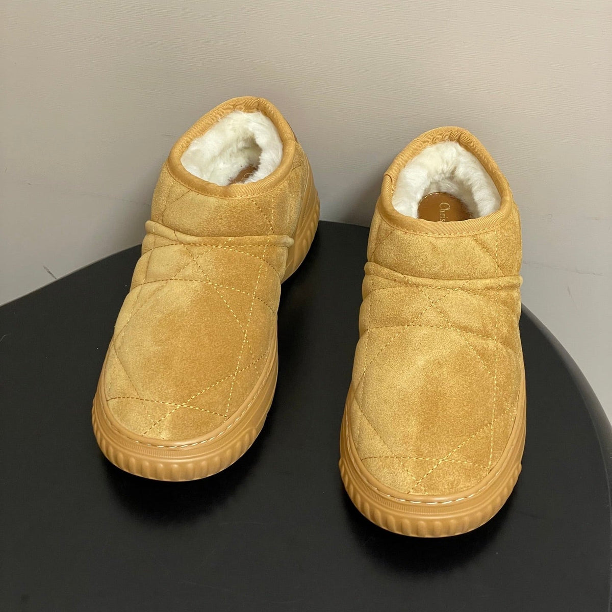 DIOR 25S FROST ANKLE BOOTS IN GOLDEN BROWN SUEDE