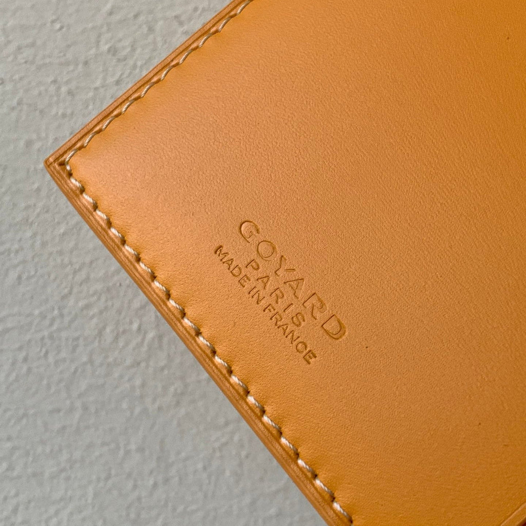 RICHELIEU CHECKBOOK WALLET 19 IN YELLOW GOYARDINE CANVAS AND CALFSKIN