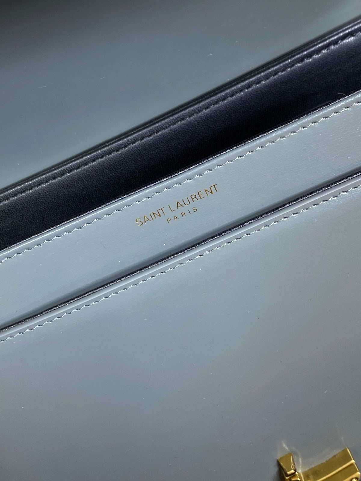 SOLFERINO SMALL SATCHEL 23 IN DARK GREY CALFSKIN GOLD HARDWARE