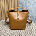 LE 37 MEDIUM BUCKET BAG 25 IN TORTILLA BROWN CALFSKIN GOLD HARDWARE
