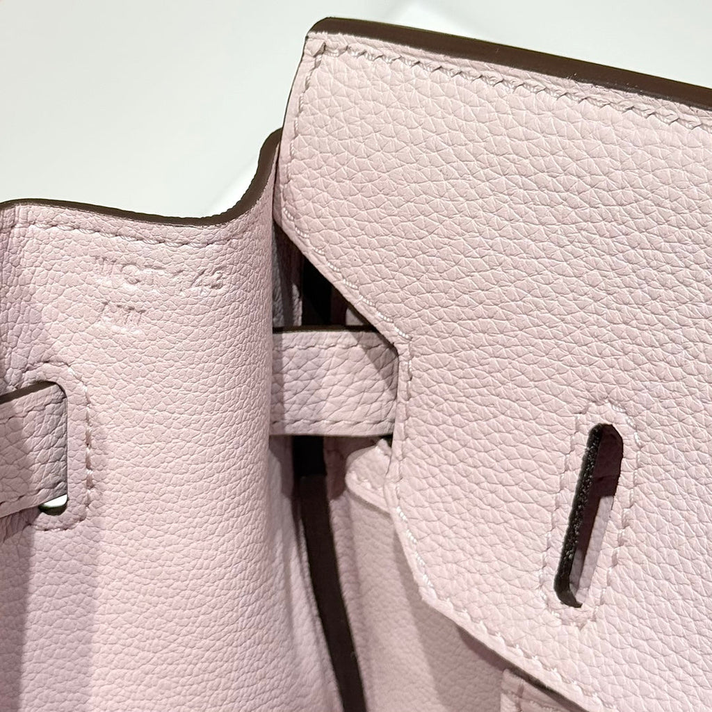 HERMES 25S BIRKIN 30 IN PINK BABY CALFSKIN SILVER HARDWARE