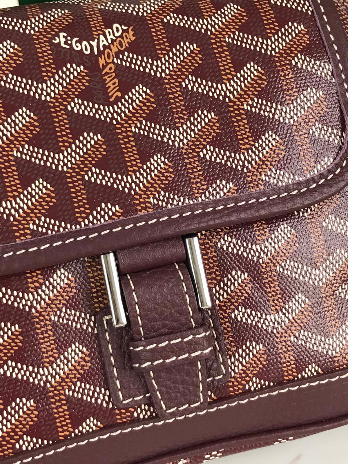 GRAND BLEU 16 IN WINE RED GOYARDINE CANVAS AND LAMBSKIN