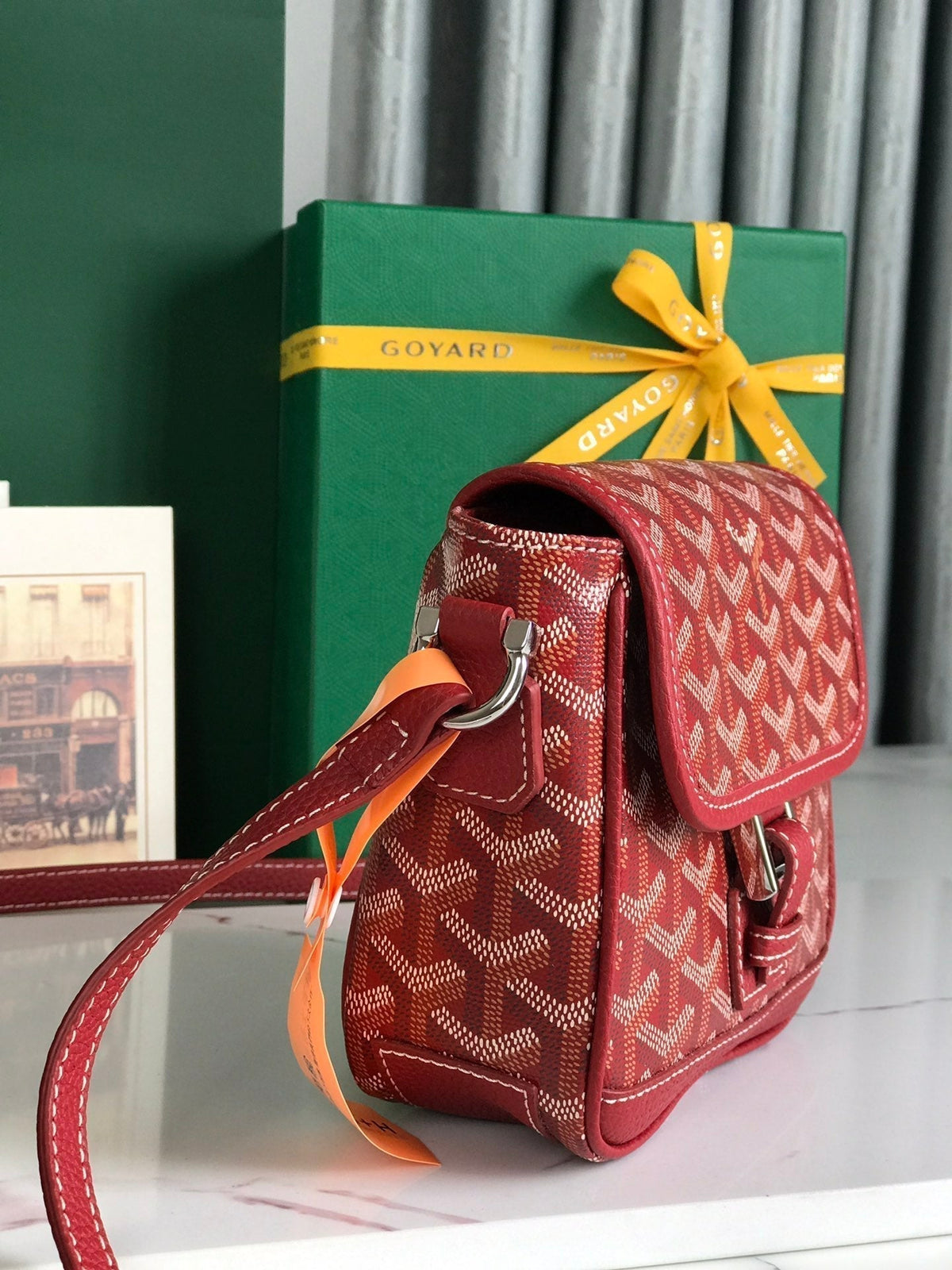 GRAND BLEU 16 IN CLASSIC RED GOYARDINE CANVAS AND LAMBSKIN