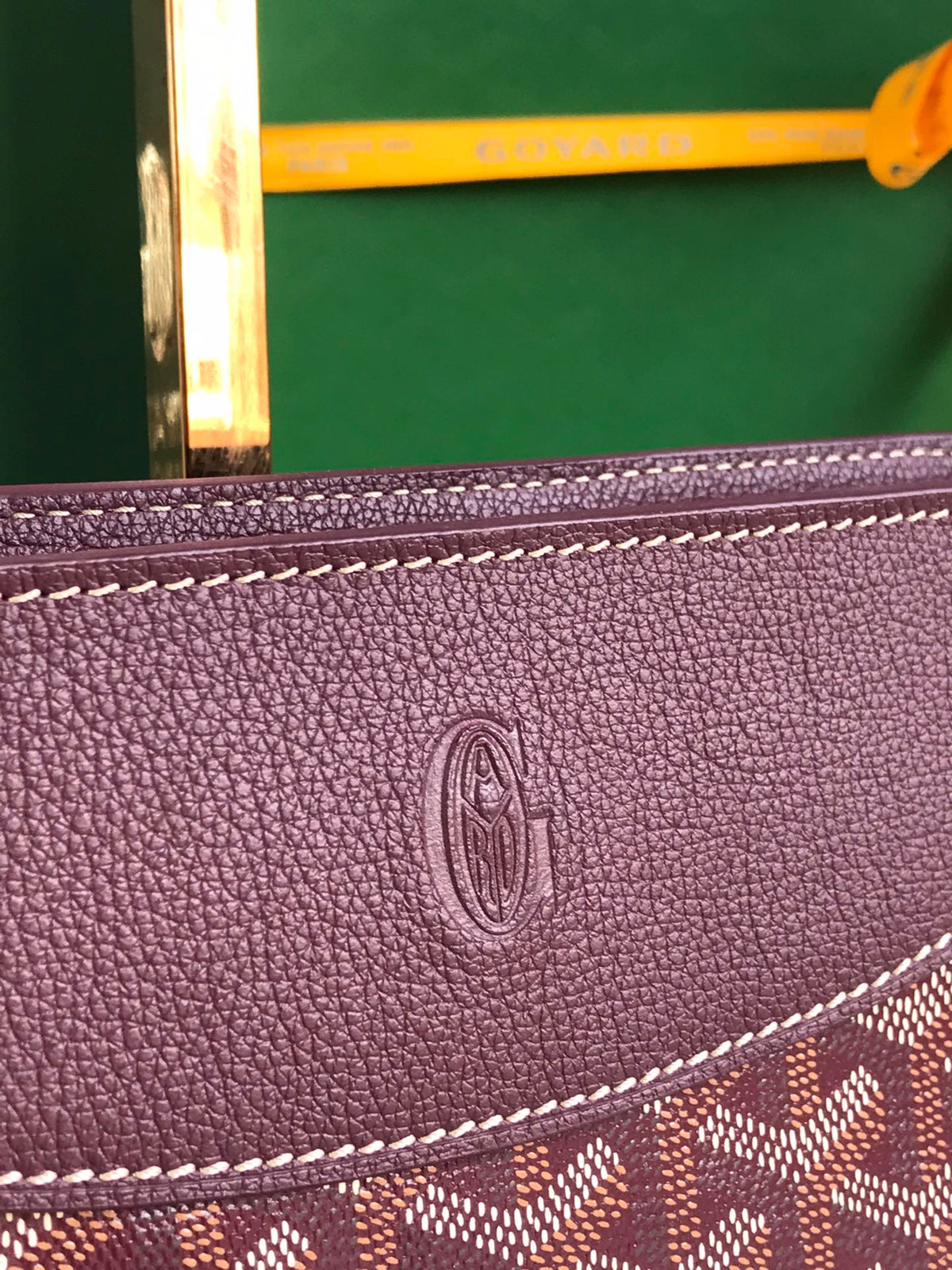 HIRONDELLE BAG 25 IN WINE RED LAMBSKIN AND GOYARDINE CANVAS