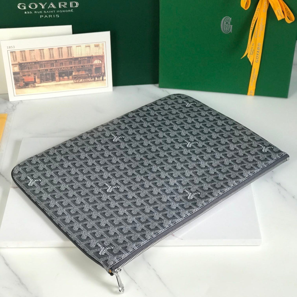 SÉNAT MGM POUCH 40 IN GREY GOYARDINE CANVAS